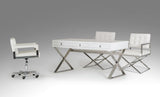 A&X Congress Transitional White Crocodile Office Desk - sold by Home Elegance USA