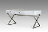 A&X Congress Transitional White Crocodile Office Desk - sold by Home Elegance USA