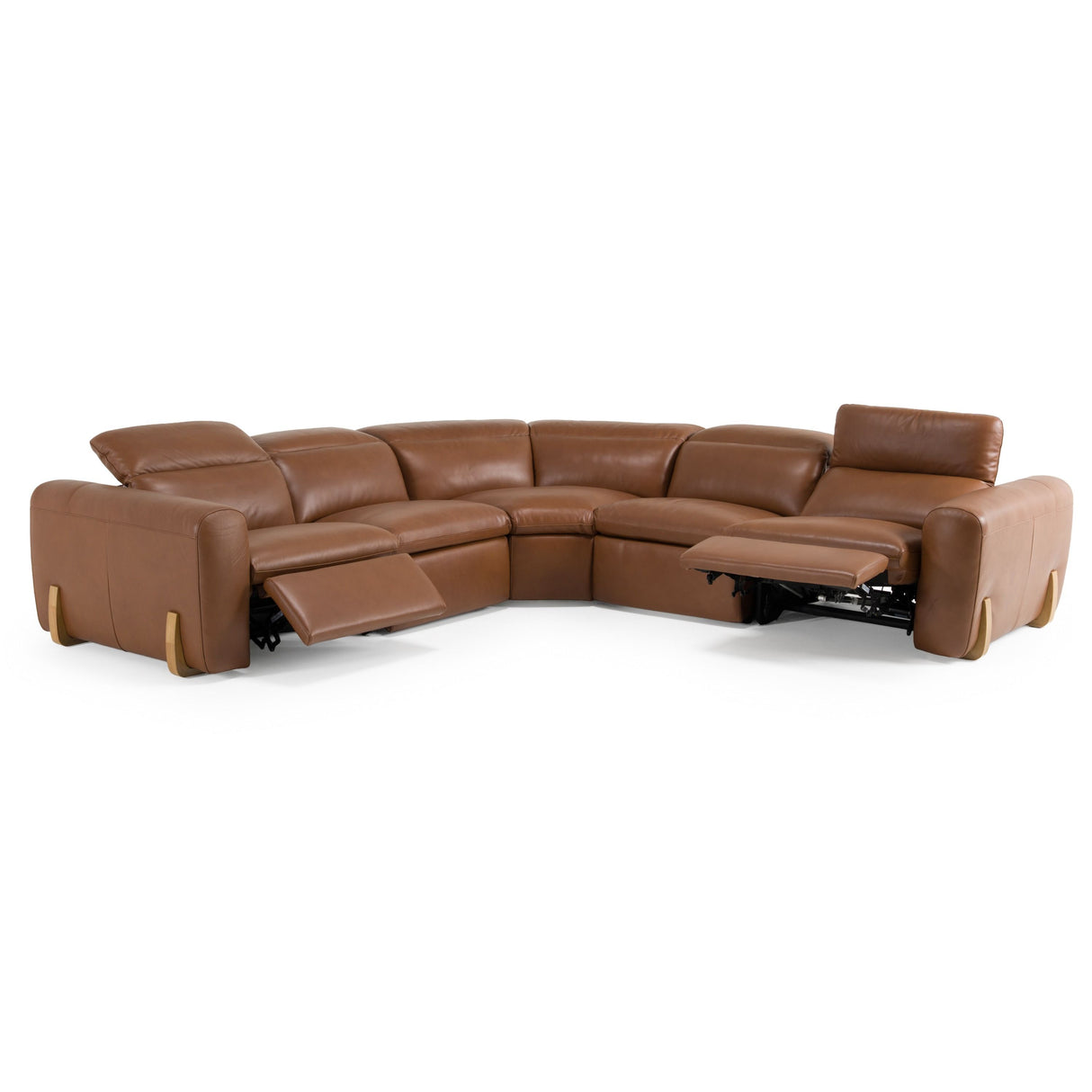 Conrad Modern Brown Leather Power Reclining Sectional Sofa with 3 Recliners – VIG Furniture