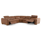 Conrad Modern Brown Leather Power Reclining Sectional Sofa with 3 Recliners – VIG Furniture