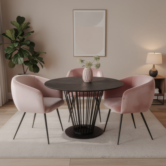 Conroy + Luzerne - Modern Black + Pink Dining Table Set - View Image 1