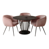 Conroy + Luzerne - Modern Black + Pink Dining Table Set - View Image 1