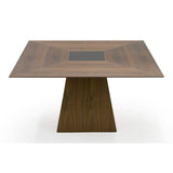 Modrest Cora- Modern Walnut and Black Tempered Glass Dining Table
