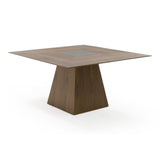 Modrest Cora- Modern Walnut and Black Tempered Glass Dining Table