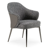 Skyline + Cora - Modern Black Crocodile + Grey Fabric & Leatherette Dining Set - View Image 1