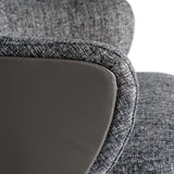 Skyline + Cora - Modern Black Crocodile + Grey Fabric & Leatherette Dining Set - View Image 1