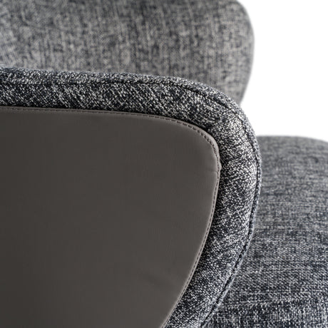 Skyline + Cora - Modern Black Crocodile + Grey Fabric & Leatherette Dining Set - View Image 1