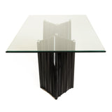 Modrest Corbin Mid-Century Black Ash & Glass Dining Table