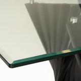 Modrest Corbin Mid-Century Black Ash & Glass Dining Table