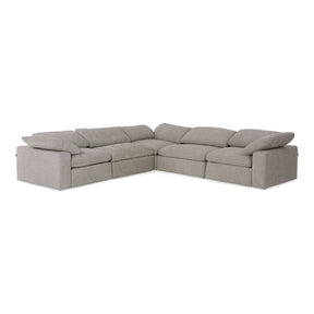 Divani Casa Corinth - Modern Gray Fabric Sectional Sofa with 3 Power Recliners