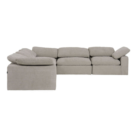 Divani Casa Corinth - Modern Gray Fabric Sectional Sofa with 3 Power Recliners