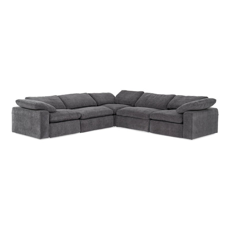 Divani Casa Corinth - Modern Dark Gray Fabric Sectional Sofa with 3 Power Recliners