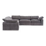 Divani Casa Corinth - Modern Dark Gray Fabric Sectional Sofa with 3 Power Recliners