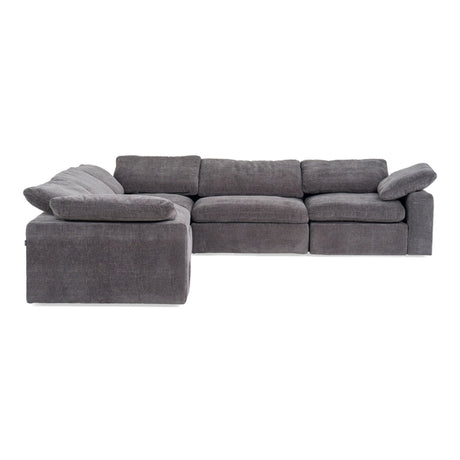 Divani Casa Corinth - Modern Dark Gray Fabric Sectional Sofa with 3 Power Recliners