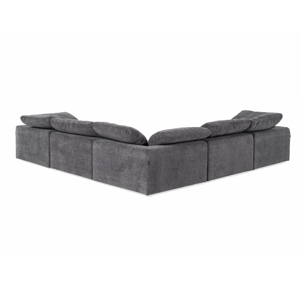 Divani Casa Corinth - Modern Dark Gray Fabric Sectional Sofa with 3 Power Recliners