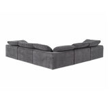 Divani Casa Corinth - Modern Dark Gray Fabric Sectional Sofa with 3 Power Recliners