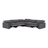 Divani Casa Corinth - Modern Dark Gray Fabric Sectional Sofa with 3 Power Recliners