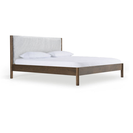 Queen Carolina - Modern Grey Fabric + Wenge Bedroom Set