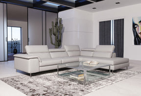 Lamod Italia Viola - Italian Contemporary Grey Leather Right Facing Sectional Sofa - sold by Home Elegance USA