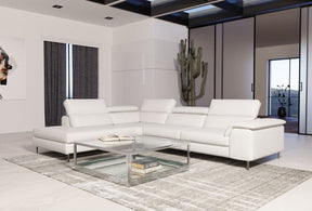 Lamod Italia Viola - Italian Contemporary White Leather Left Facing Sectional Sofa - sold by Home Elegance USA