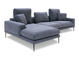 Divani Casa Corwith - Modern Blue Fabric Left Facing Sectional