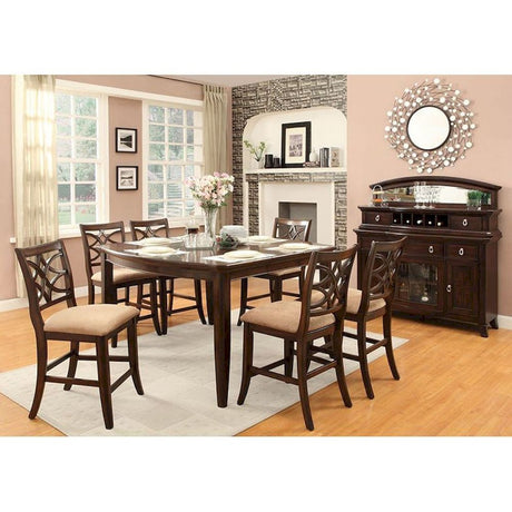 Keegan 5-Piece Counter Height Dining Set – Cherry Finish - Home Elegance USA
