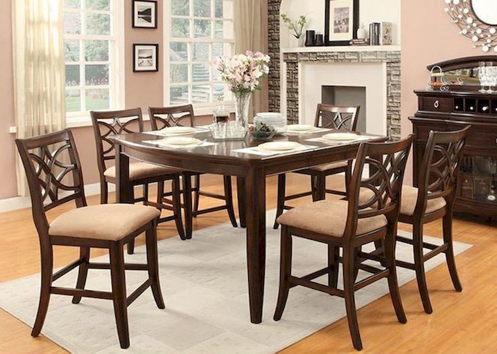 Keegan 5-Piece Counter Height Dining Set – Cherry Finish