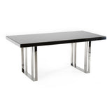 Courtland Modern Stainless Steel Dining Table - View Image 1