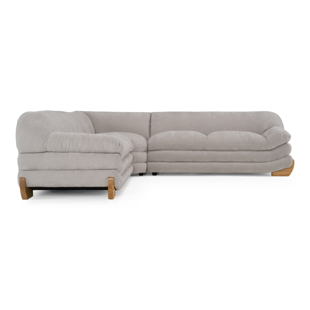 Crockett - Modern Light Grey Fabric Sectional Sofa - View Image 1
