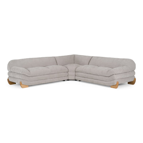 Crockett - Modern Light Grey Fabric Sectional Sofa - View Image 1