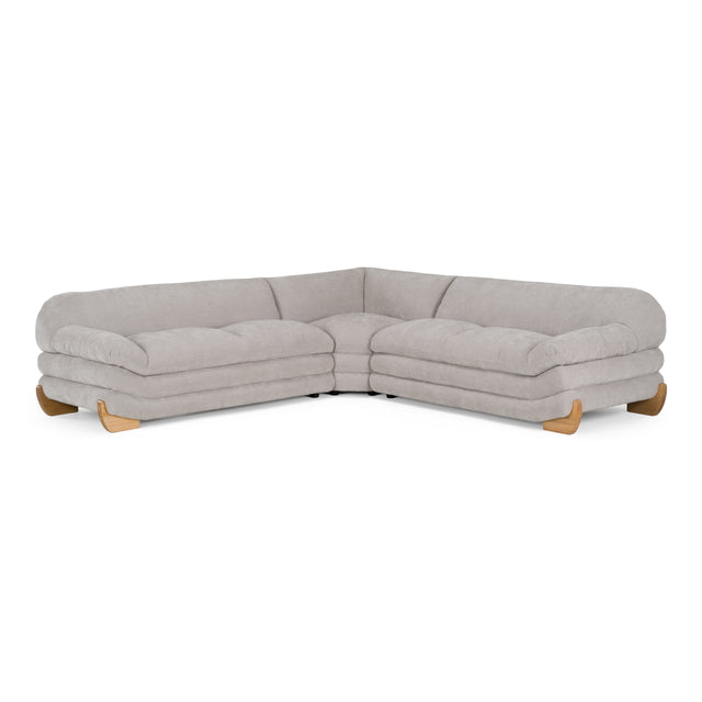 Crockett - Modern Light Grey Fabric Sectional Sofa - View Image 1