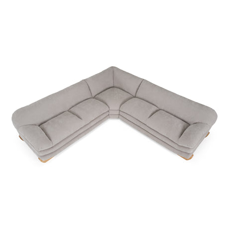 Crockett - Modern Light Grey Fabric Sectional Sofa - View Image 1
