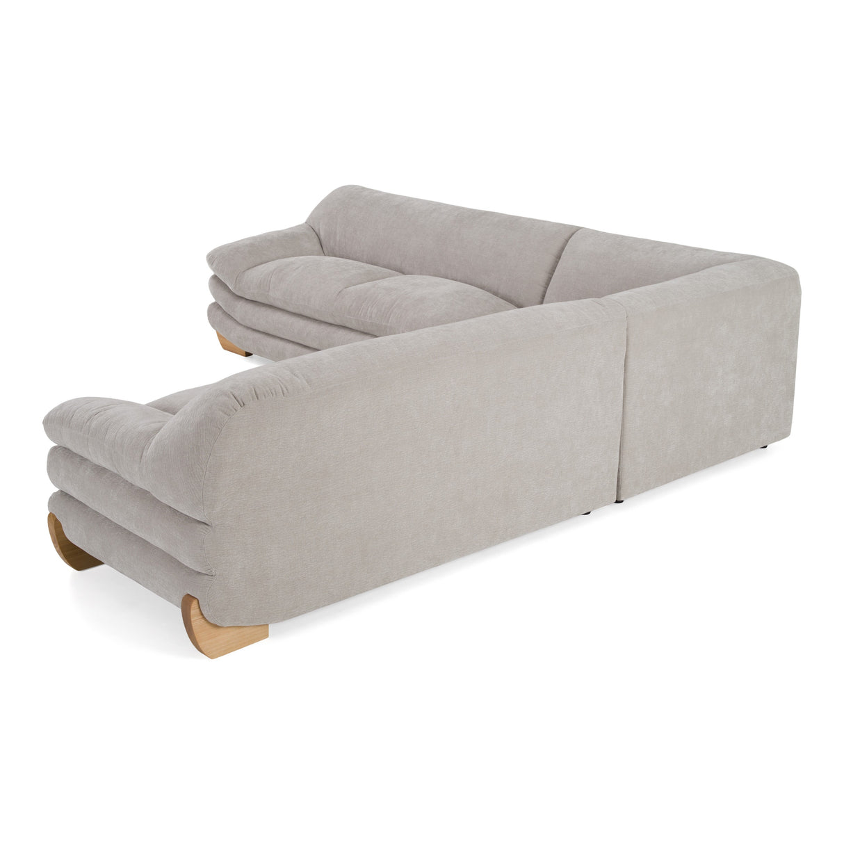 Crockett - Modern Light Grey Fabric Sectional Sofa - View Image 1