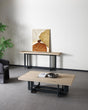 K8963 - Natural Oak + Black Metal Console Table - View Image 1