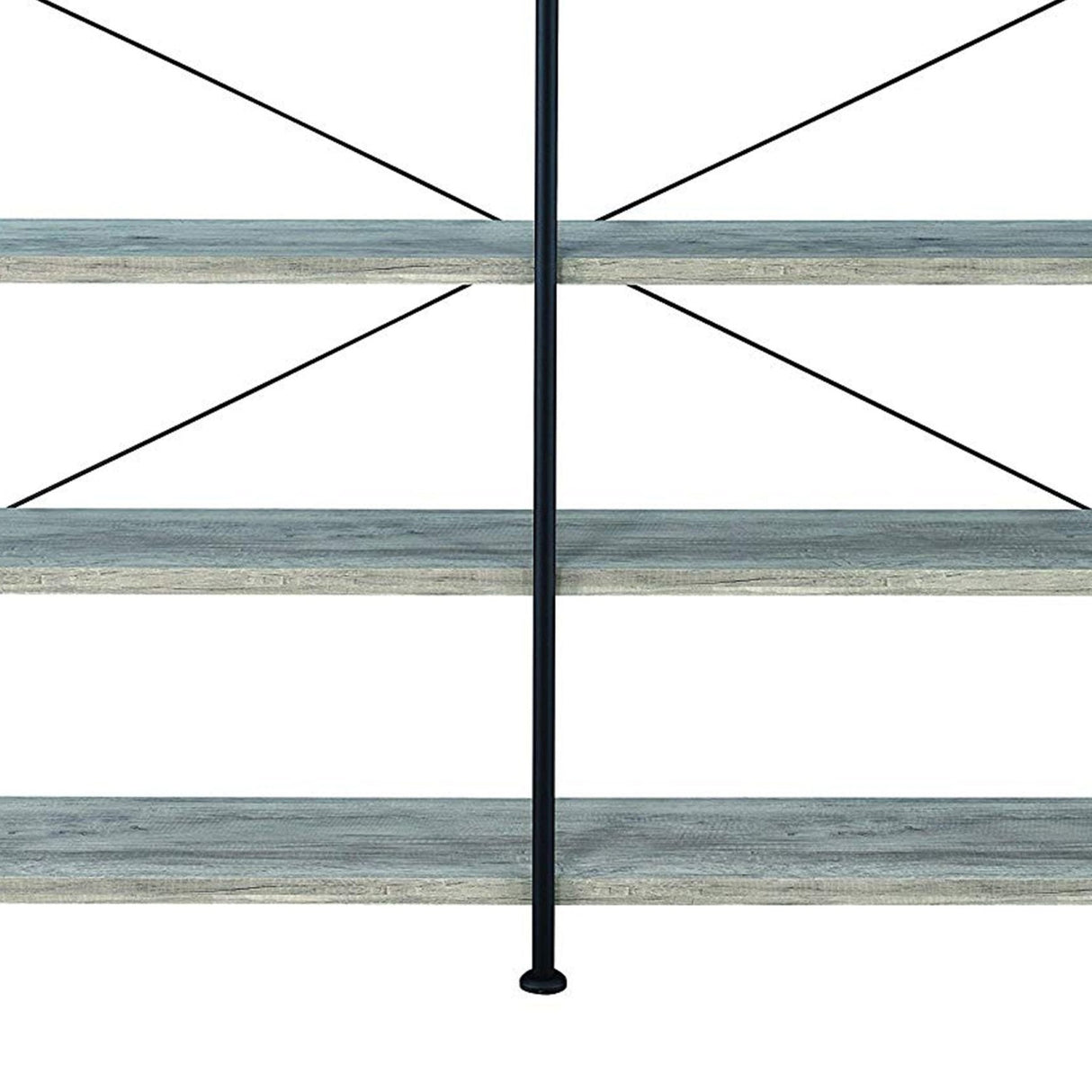 63 Inch Industrial 4 Tier Bookshelf, Particleboard, Metal Frame, Gray, Black - B05691148 - image - 4