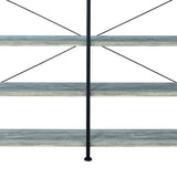 63 Inch Industrial 4 Tier Bookshelf, Particleboard, Metal Frame, Gray, Black - B05691148 - image - 4