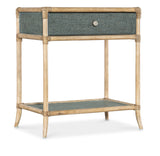 Retreat Pole Rattan Bedside Table - Beige / Blue by Hooker Furniture - View 1