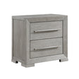 Modern Gray Finish Nightstand with 2x Storage Drawer Contemporary Bedroom Furniture, Gray Tone Handles Bedside Table 1pc