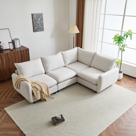 99 in. 4-Piece L Shaped Modular Free Combination Sectional Sofa Couch for Living Room and Spacious Space - sold by Home Elegance USA