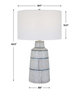 Breton Nautical Stripe Table Lamp - White by Uttermost - View 8