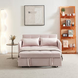 55.5" Twins Pull Out Sofa Bed Pink Velvet - W1097104080 - image - 7