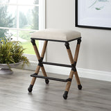 Firth Rustic Counter Stool Oatmeal - White / Light Brown by Uttermost - View 2
