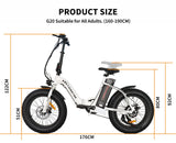 AOSTIRMOTOR G20 Folding Electric Bike Ebike Bicycle 500W Motor 20" Fat Tire With 36V/13Ah Li - Battery New Model - W115562852 - Home Elegance USA - 4