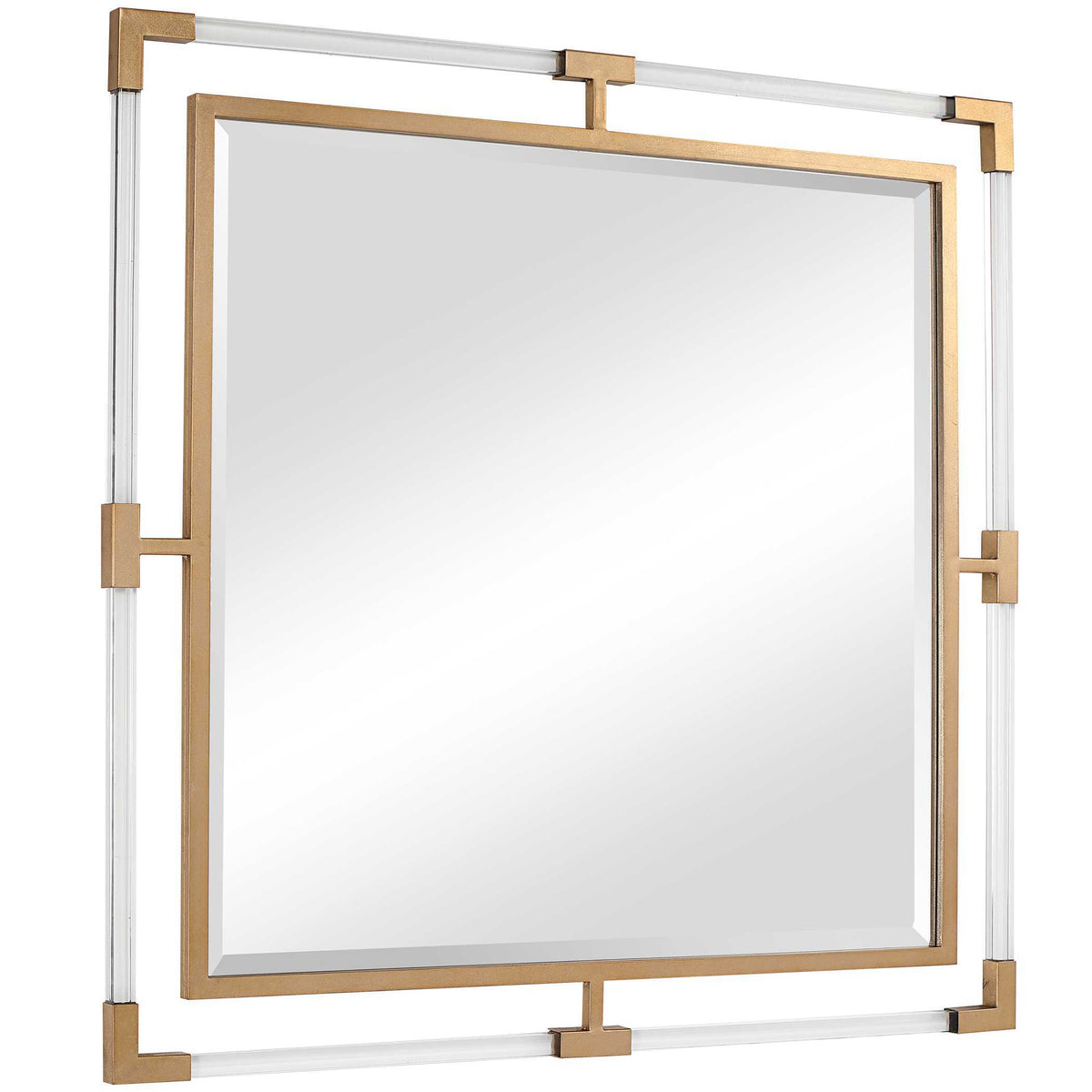 Balkan Square Mirror Golden - Gold / Silver by Uttermost - View 5