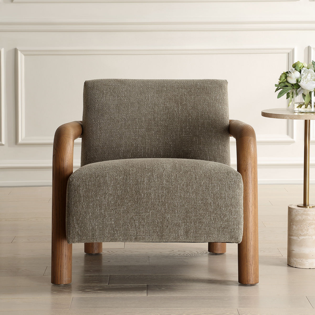 Balance Accent Chair Herb - Dark Green / Light Brown by Uttermost - View 2