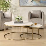 Aragon Nesting Coffee Tables (Set of 2) - Gold / White by Uttermost - View 3