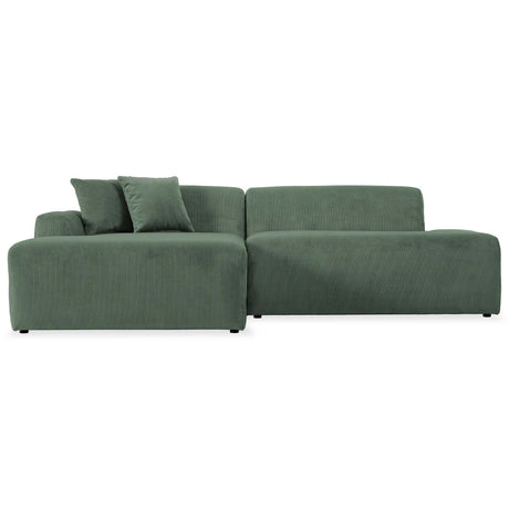 Mar Sectional Green Corduroy Sofa (Left Facing) - sold by Home Elegance USA