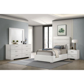 Dulcey White High Gloss 4-piece Twin Bedroom Set
