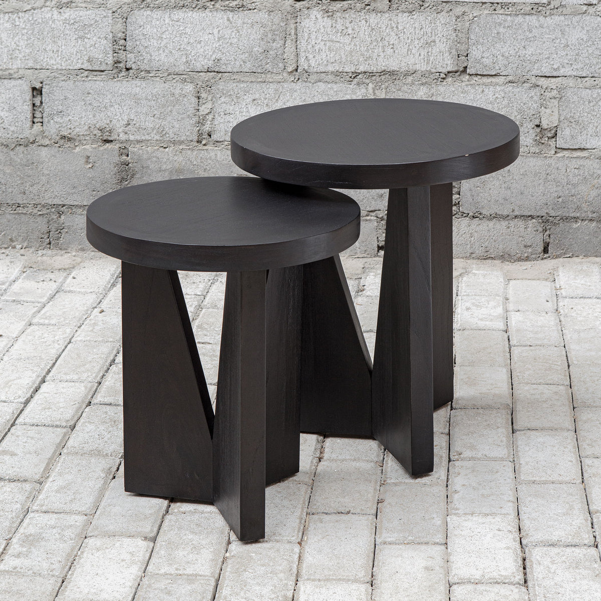 Nadette Nesting Tables (Set of 2) - Black by Uttermost - View 6