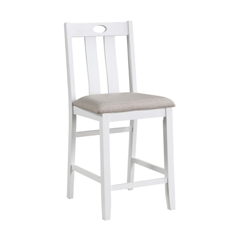 5-Piece Pack Counter Height Set Weathered Gray and White Table and Fabric Upholstered 4 Chairs Casual Dining Furniture - sold by Home Elegance USA